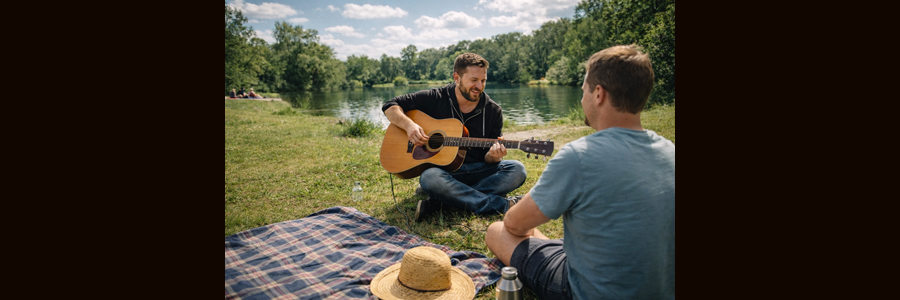 Auch gut, mal draußen Musik